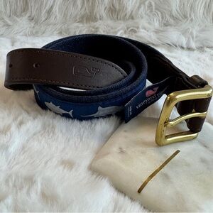 Vineyard Vines Men's Brown and Blue Belt